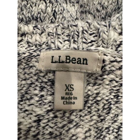 L.L. Bean navy and white knit sweater XS - Picture 3 of 4